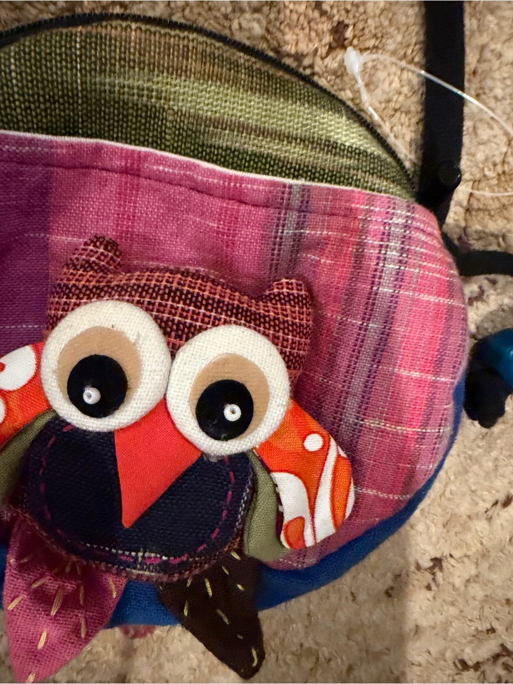 Kids Owl Crossbody Bag - Colorful 3 D Kids Accessory handmade boho